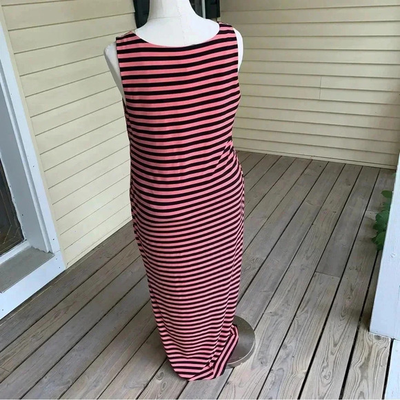 R&M Richards Woman Maxi Dress Shingle Tiered Plus Size 1X Striped Multicolor - Picture 2 of 7